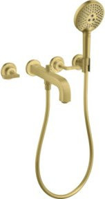 Hansgrohe Axor Citterio Wannenarm mit Fertigmontageset, Wandmontage, Messing, Farbe: Brushed Brass - Bild 1