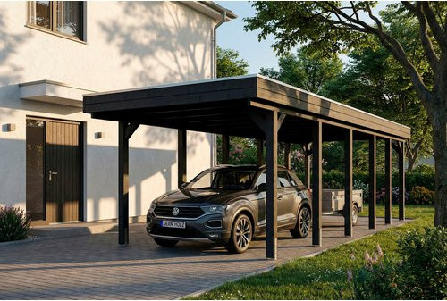 SKANHOLZ Carport Friesland aus Fichte mit EPDM-Dach in Anthrazit, B: 860 cm, T: 320 cm - Bild 1