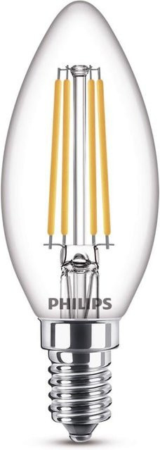 Philips LED-Leuchtmittel classic A-bulb Kerzenform E14 warmweiß transparent Glas H x Ø: 9,7 x 3,5 cm - Bild 1
