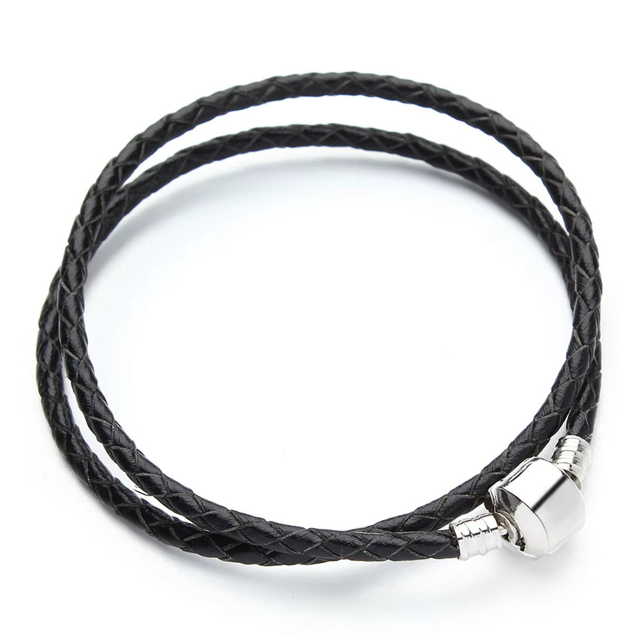 louleur Lederarmband, geflochten, Doppel-Schicht, Unisex - Bild 2