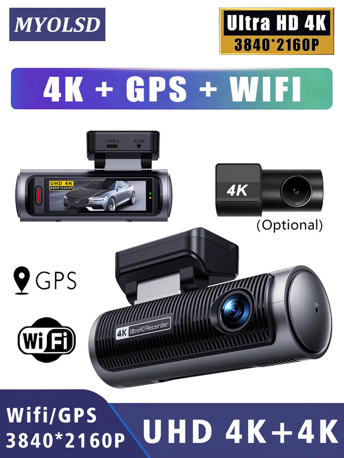 MYOLSD Dual-Objektiv 4K+4K Dashcam mit 5G Wi-Fi, GPS und 24H Parküberwachung in Schwarz - Bild 7