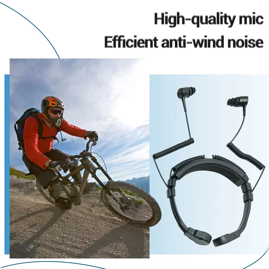 Baofeng 2-Pin PTT Verstellbares Kehlkopfmikrofon Headset in Schwarz für Kenwood und Baofeng UV 5R UV 82 AR-152 Zwei-Wege-Funkgeräte - Bild 2