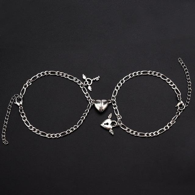Allbestart Armband, Edelstahl, Herzförmig, Silber, Unisex - Bild 1