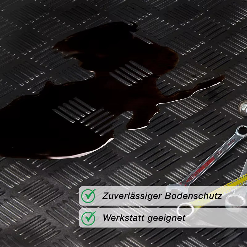 Rutschfeste Gummimatte Karo von FLOORDIREKT in Schwarz, 3 mm Stärke - Bild 3