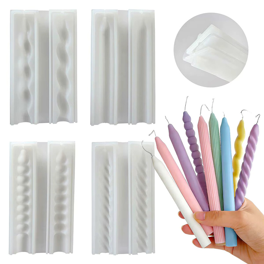 UDOCOOL Spiralförmige Konische Silikon-Kerzenform für DIY Handgemachte Stabkerzen in Multicolour - Bild 1