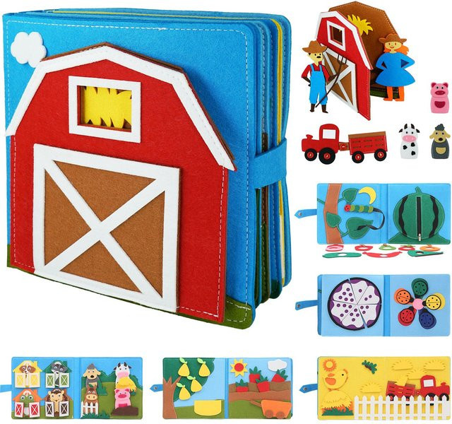 Kidsly Montessori Stoffbuch mit Bauernhoftieren, Filz, ab 0 Jahre - Bild 1