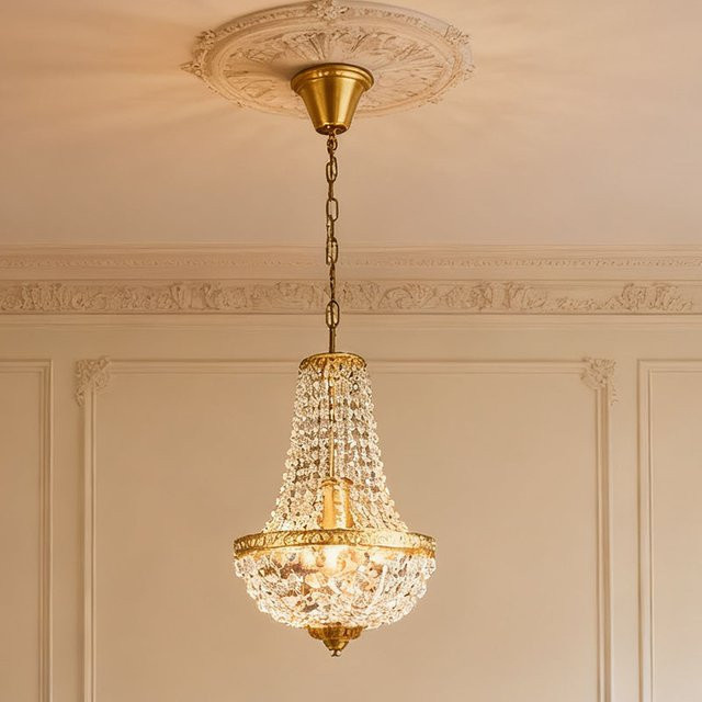 LINCCW Kristall Pendelleuchte Moderne Vintage LED Kronleuchter mit E27 Fassung - Bild 1
