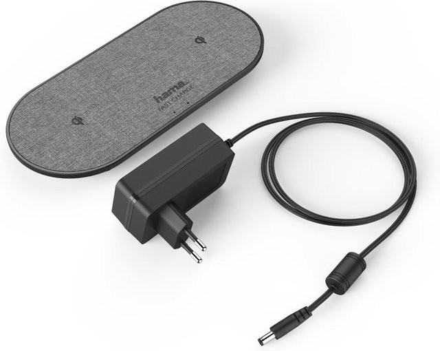 Hama Kabelloses Ladegerät QI-FC10 DUO in Schwarz und Grau - Bild 1