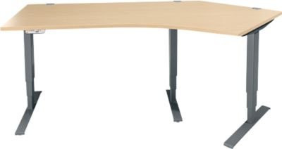 Schäfer Shop Genius Winkelschreibtisch AERO FLEX elektrisch höhenverstellbar mit Memorypanel, Ahorn/Anthrazit, Breite: 216,5 cm - Bild 1