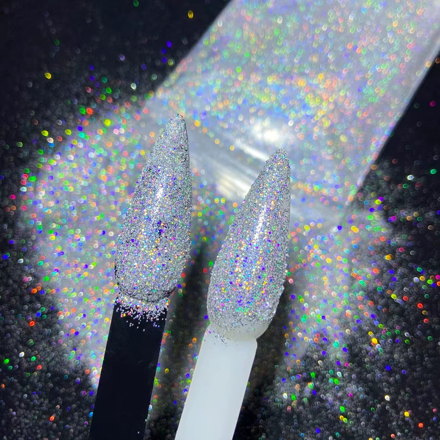 HotPress Glitter Pulver Silber Holographic, 50g, 0,2mm - Bild 2