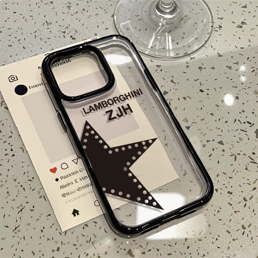 Luxus INS Stern Schutzhülle aus Acryl für iPhone 17 Pro Max, Transparent - Bild 5