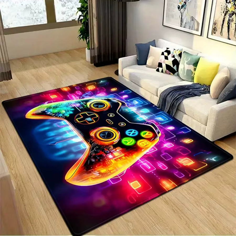 VIKAMA 3D Gamepad-Controller-Teppich in Multicolour, rechteckiger Microfaser-Teppich für Schlafzimmer und Kinderzimmer, Breite: 120 cm, Tiefe: 80 cm - Bild 2