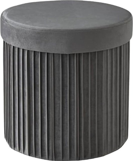 Relaxdays Sitzhocker aus Samt in Grau mit Stauraum, faltbar, B/T/H: 38 x 38 x 38 cm - Bild 1
