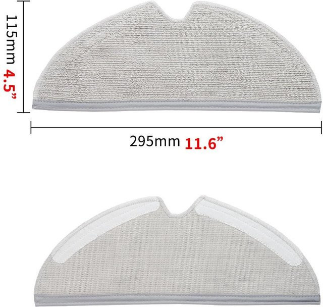 2er-Set Mopp-Tücher für Roborock und Xiaomi S5, S6, T6, T7 Pro sowie Xiaowa E20, E25, E2, E3, E4 in Weiß und Grau - Bild 1