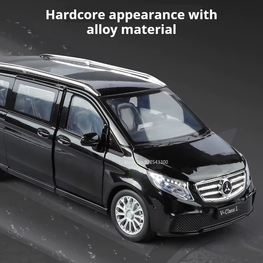 caipo Vellfire Business-Automodell, Maßstab 1:24, Metalldruckguss-Türen, geöffnet, mit Licht und Ton - Bild 2