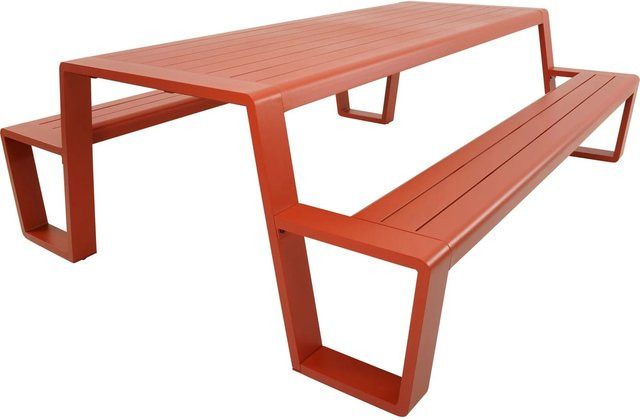 Lesli Picknick-Set Estilo in Rot aus pulverbeschichtetem Aluminium, B/T/H: 220 x 74 x 183 cm - Bild 1