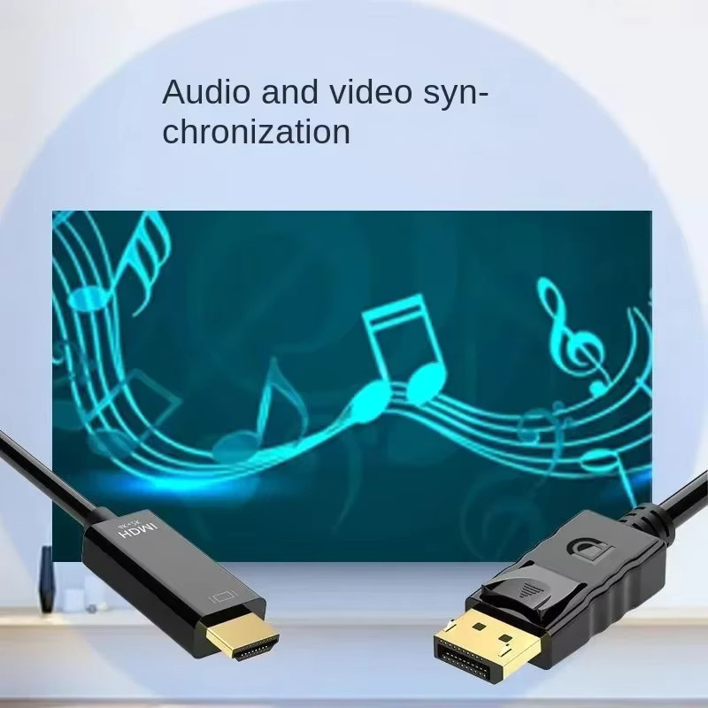 Henruisi DisplayPort zu HDMI Kabel in Schwarz für Computer, Laptop, TV und Monitor - Bild 3