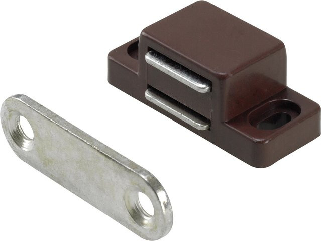 Hettich Magnetschnäpper Platte Starr Verzinkt Braun 4 Stück mit 4 kg Haltekraft - Bild 1