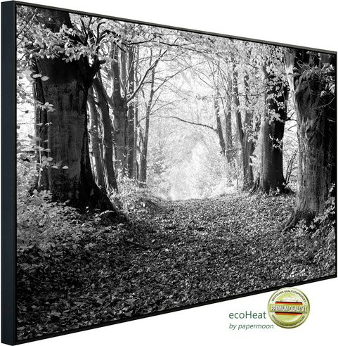 papermoon EcoHeat Infrarotheizung Wald Schwarz Weiss mit Matt-Effekt und App-Steuerung - Bild 1