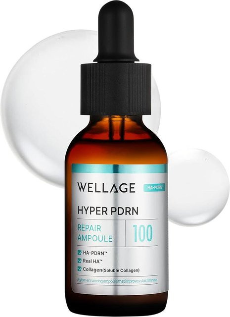 WELLAGE Hyper PDRN Repair Ampulle Serum, 30 ml, mit Hyaluronsäure, Kollagen, Panthenol - Bild 1
