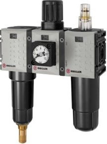 Riegler Kompaktmanometer FUTURA-mini 3-teiliges Set aus Metall in Grau mit G 1/4 Anschluss und Messbereich 0,5-8 bar - Bild 1