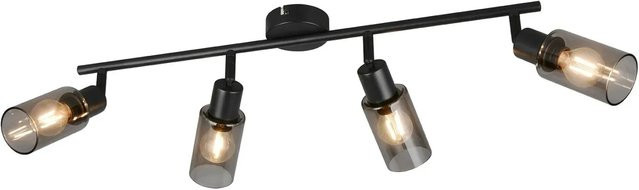 Reality Mars Strahler Set 4er Pack Schwarz matt aus Metall und Glas mit E14 Fassung - Bild 1
