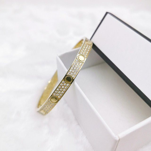 Freedom Fashion Armband, 18K Gold Titan Stahl, White, 19cm, Unisex - Bild 1