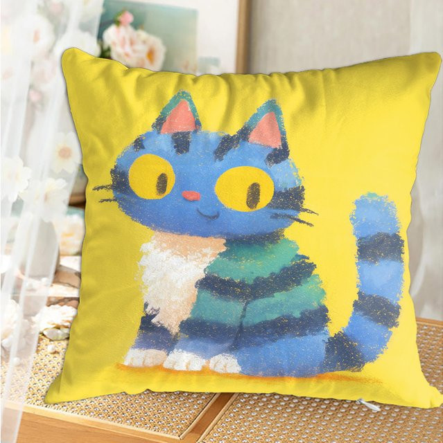 Kawaii Prinzessin A-Alice Kissenbezug von Potdemiel, Farbe: Gelb, B/T/H: 45 x 45 x 1 cm - Bild 1