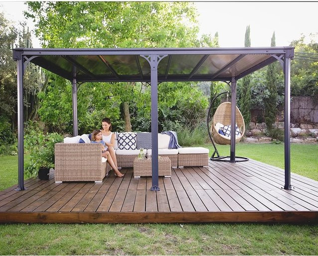 Palram - Canopia Milano Gartenpavillon Anthrazit mit LED Set und Polycarbonat-Dach B: 430 cm, T: 310 cm, H: 310 cm - Bild 1