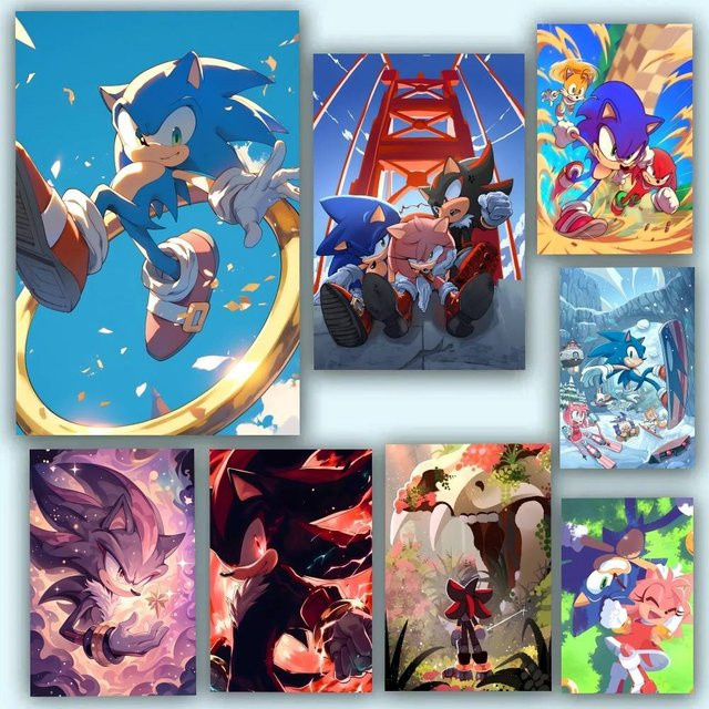 Sonic S Poster von Game Characters, selbstklebend und wasserfest, mehrfarbig, rechteckig - Bild 1