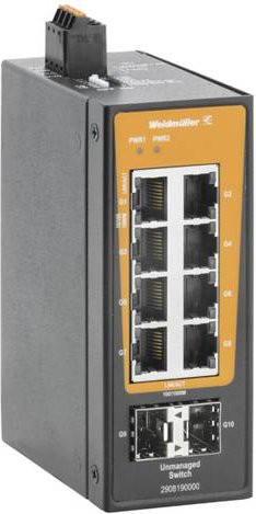 Weidmüller Netzwerk Switch IE-SW-BLB-10-8GT-2GESFP 10/100/1000MBit/s Schwarz - Bild 1