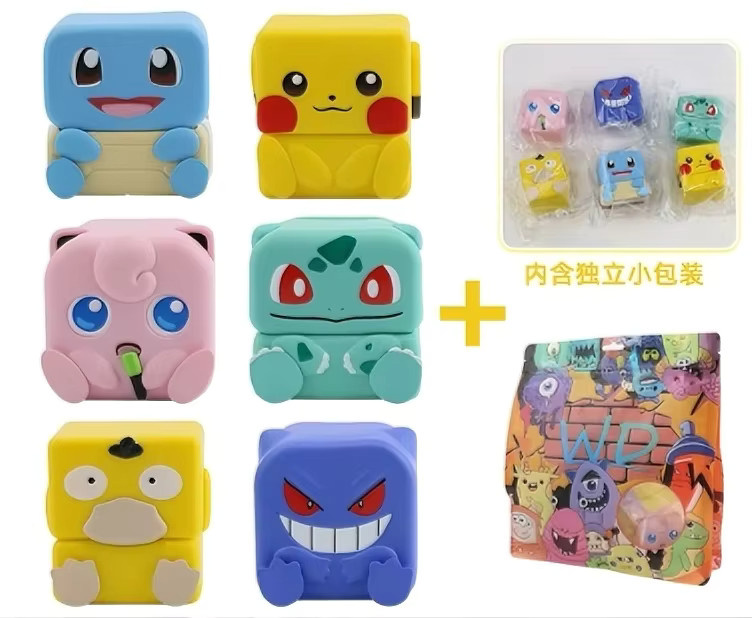 Pokémon Würfel-Stapelfiguren, Pikachu Eevee Snorlax, Anime-Figuren - Bild 3