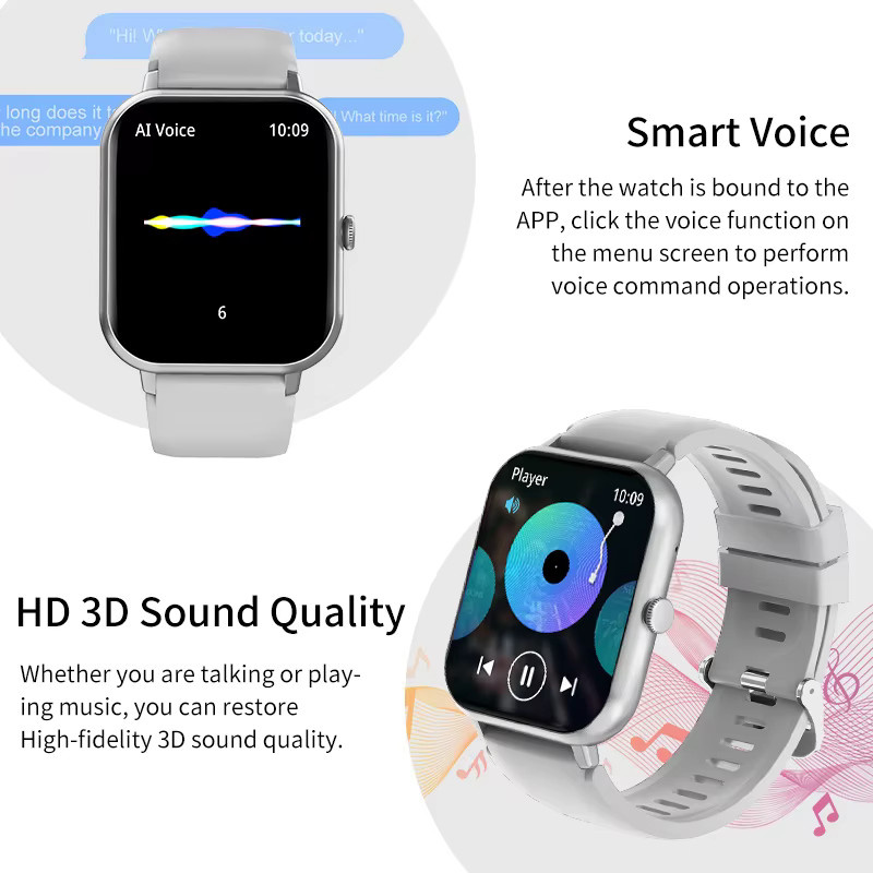 LIGE Smartwatch, GPS, Bluetooth, Silikon, Blau, Unisex - Bild 2