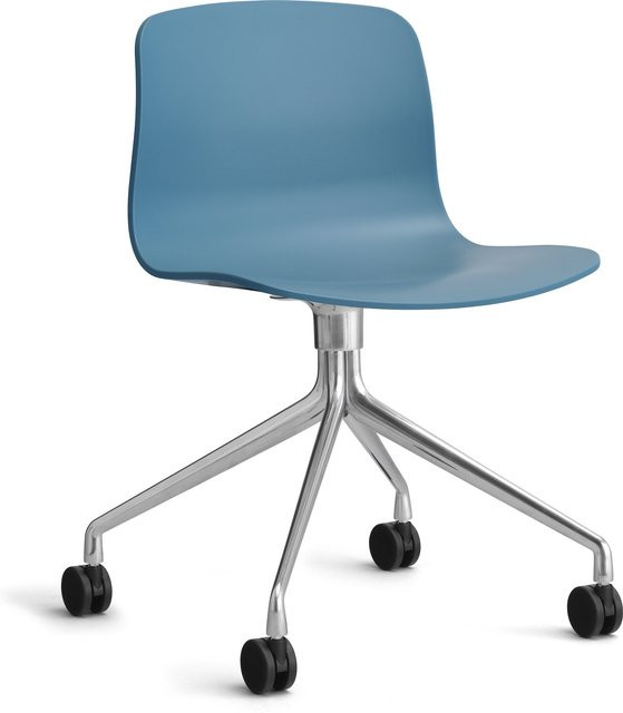 HAY About A Chair AAC 14 Schwenkbarer Designstuhl in Blau mit Rollen - Bild 1