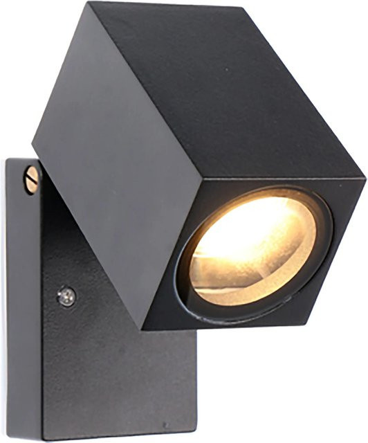 LED's light Eckige Außen-Wandleuchte aus Aluminium in Schwarz mit beweglichem Kopf und austauschbarem Leuchtmittel - Bild 1