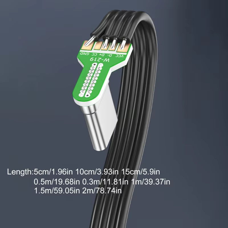 USB-C-Kabel 896C in Schwarz als Winkel-Flachkabel für Hochgeschwindigkeits-Laden und Datensynchronisierung - Bild 3
