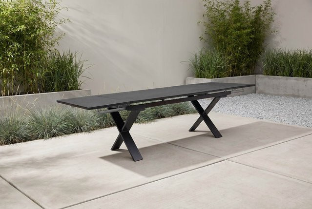 OUTFLEXX Toronto Ausziehtisch für Garten und Terrasse, Anthrazit, Aluminium und Spraystone, B: 180 bis 280 cm, T: 100 cm - Bild 1