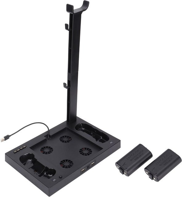 DIYelecs Multifunktionaler Cooling Stand für Xbox Series X mit Lüfterbasis und Headset-Halterung, Schwarz - Bild 1