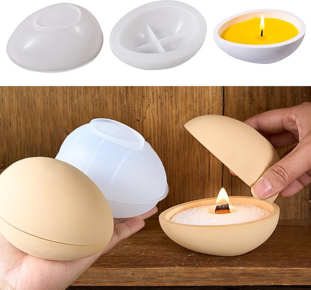 UDOCOOL Silikonform für eiförmige Kerzenbecher und Blumentöpfe aus Glas oder Beton zum Basteln für Ostern - Bild 1