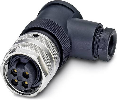 Phoenix Contact 1521494 Sensor-Aktor-Steckverbinder unkonfektioniert 7/8 Buchse gewinkelt Polzahl 4 schwarz aus Metall - Bild 1