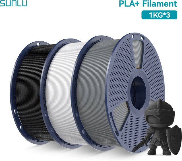 SUNLU PLA+ 3D-Filament 1,75mm in Schwarz und Multicolour, ±0,02mm Genauigkeit für FDM-Drucker - Bild 1
