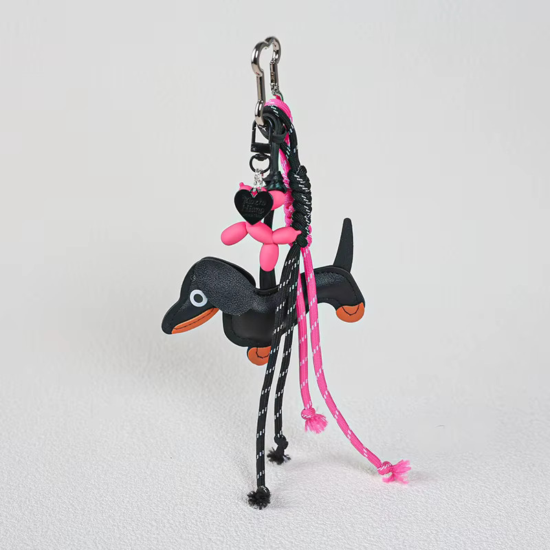 Yogodlns Schlüsselanhänger, Wurst Hund Tasche Charme, Schwarz, Unisex - Bild 2