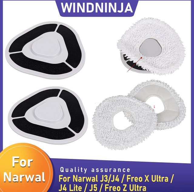 WINDNINJA Mopptücher in Weiß für Narwal J3, J4, J4 Lite, J5 sowie Freo X Ultra und Freo Z Ultra Saugroboter - Bild 1