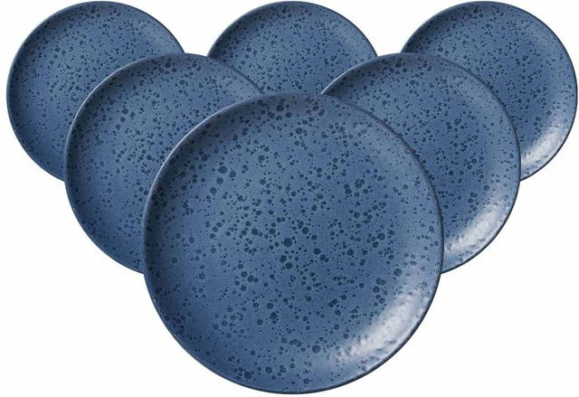 Ritzenhoff & Breker Dessertteller Kitwe aus Keramik Blau 6er Set Durchmesser: 20 cm - Bild 1