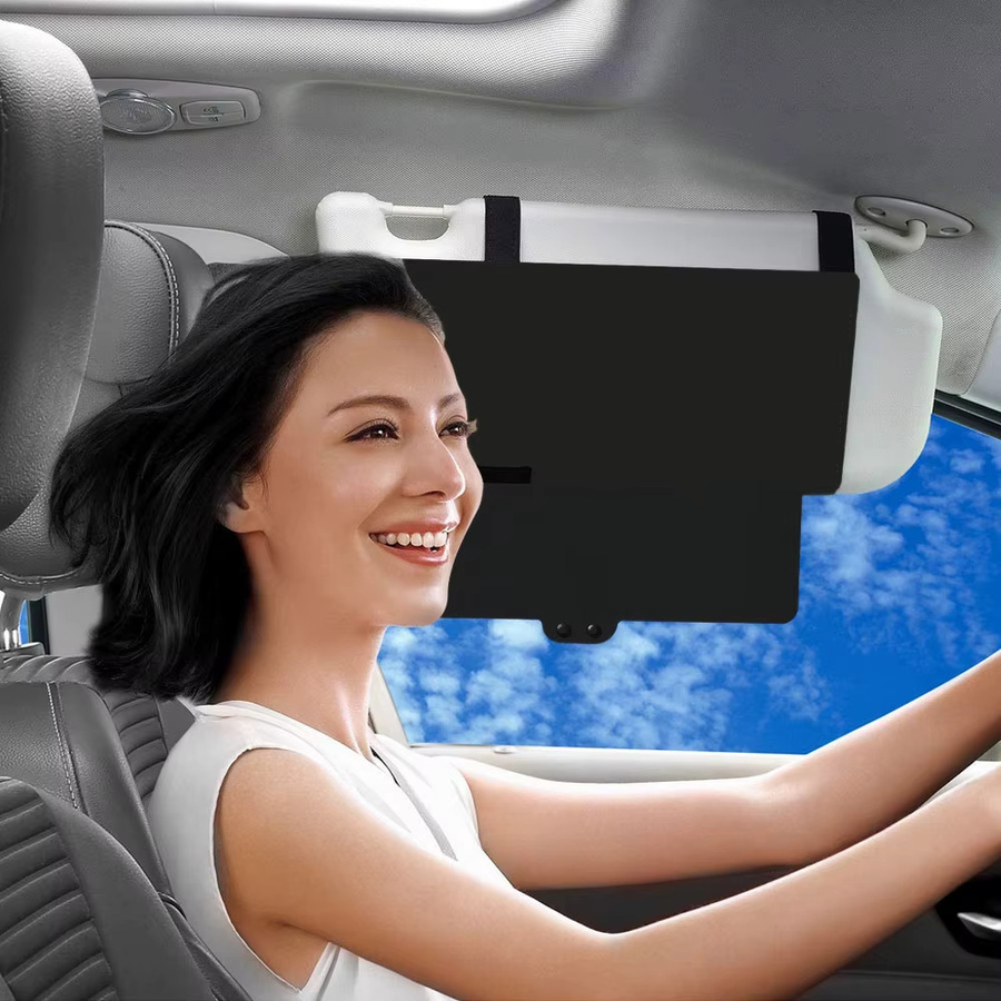 Auto Sonnenblende Extender von everso, Sonnenschutz Extension Board zur Blendreduzierung für die Windschutzscheibe, Schwarz - Bild 3