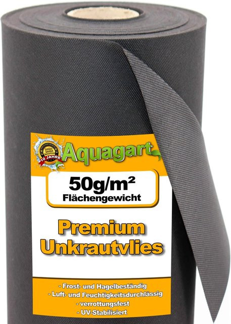 Aquagart Gartenvlies Unkrautvlies und Mulchvlies Schwarz 88m² Breite: 160 cm - Bild 2