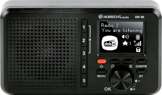 Albrecht DR 86 tragbares Outdoor-Radio mit DAB+ und FM in Schwarz - Bild 1