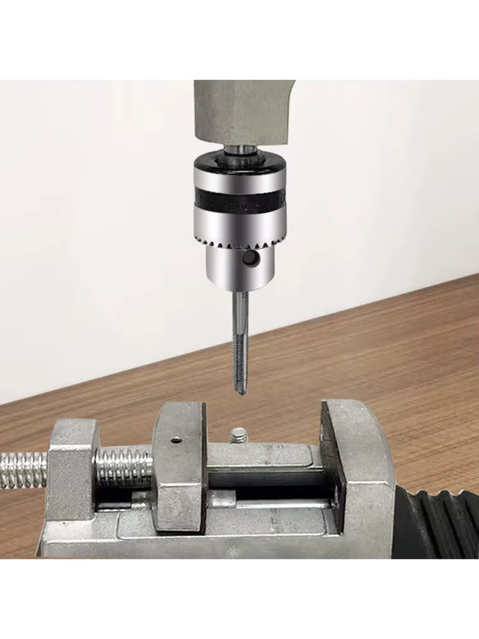 Vibratite Manuelle vertikale Gewindeschneidmaschine in Silber mit verstellbarem Schraubenschlüssel - Bild 3