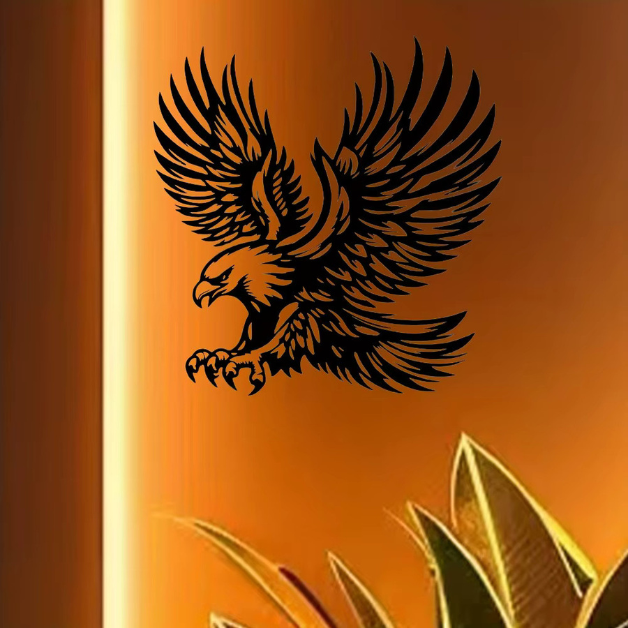 CIFBUY Adler-Metall-Wandskulptur in Schwarz als klassische Tier-Wanddekoration im Farmhaus-Stil - Bild 5
