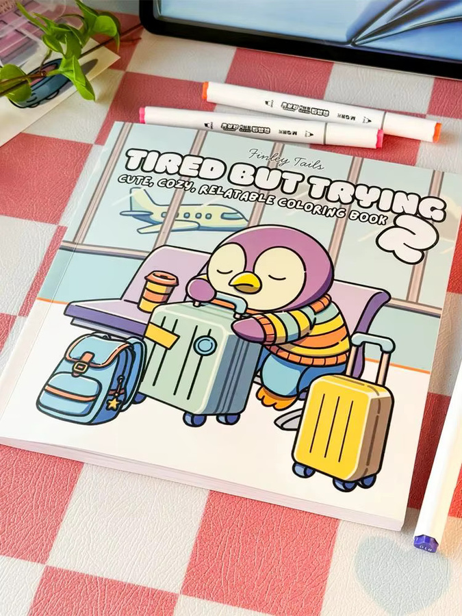 Müd, aber versuchen Malbuch mit handgezeichneten Illustrationen und Entspannungs-Doodles für Erwachsene in Multicolor - Bild 3